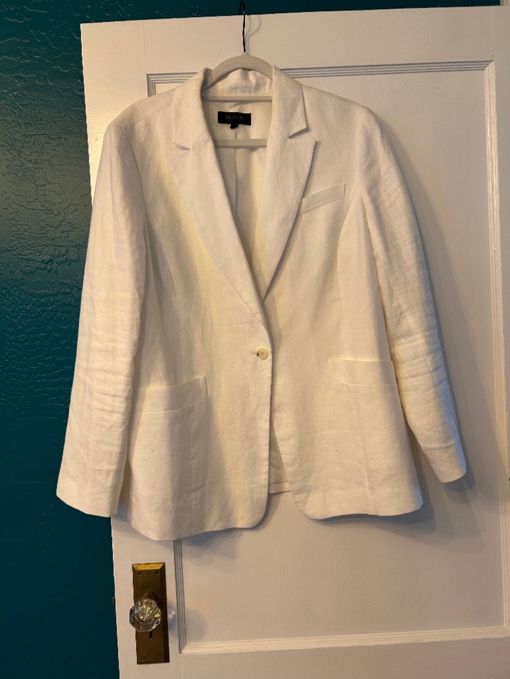 Talbots White Linen Blazer